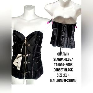 Charmin Black Corset with Buckle Details